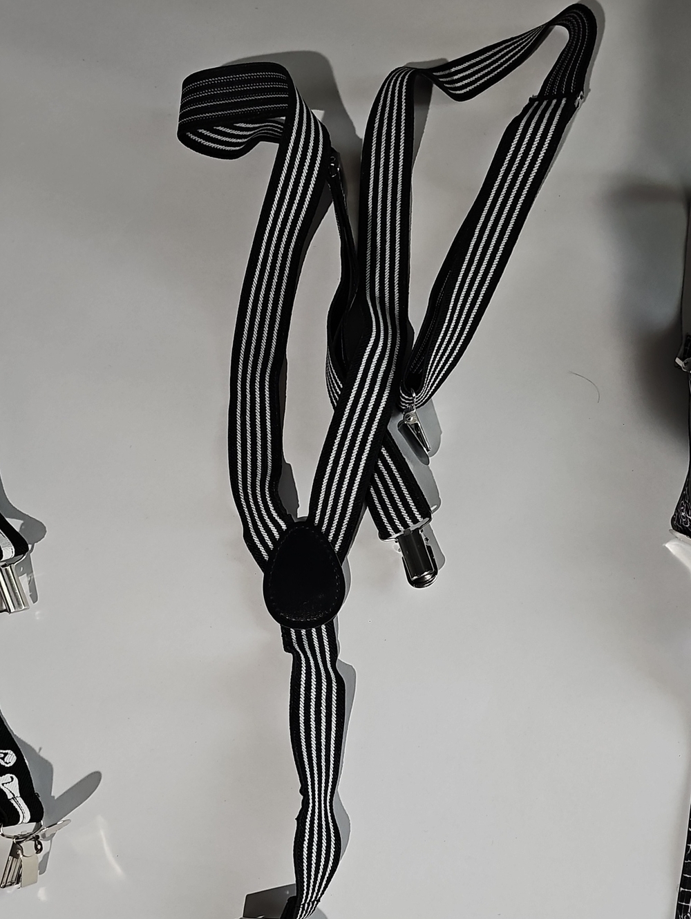 Classic Black & White Stripe Men’s Suspenders
